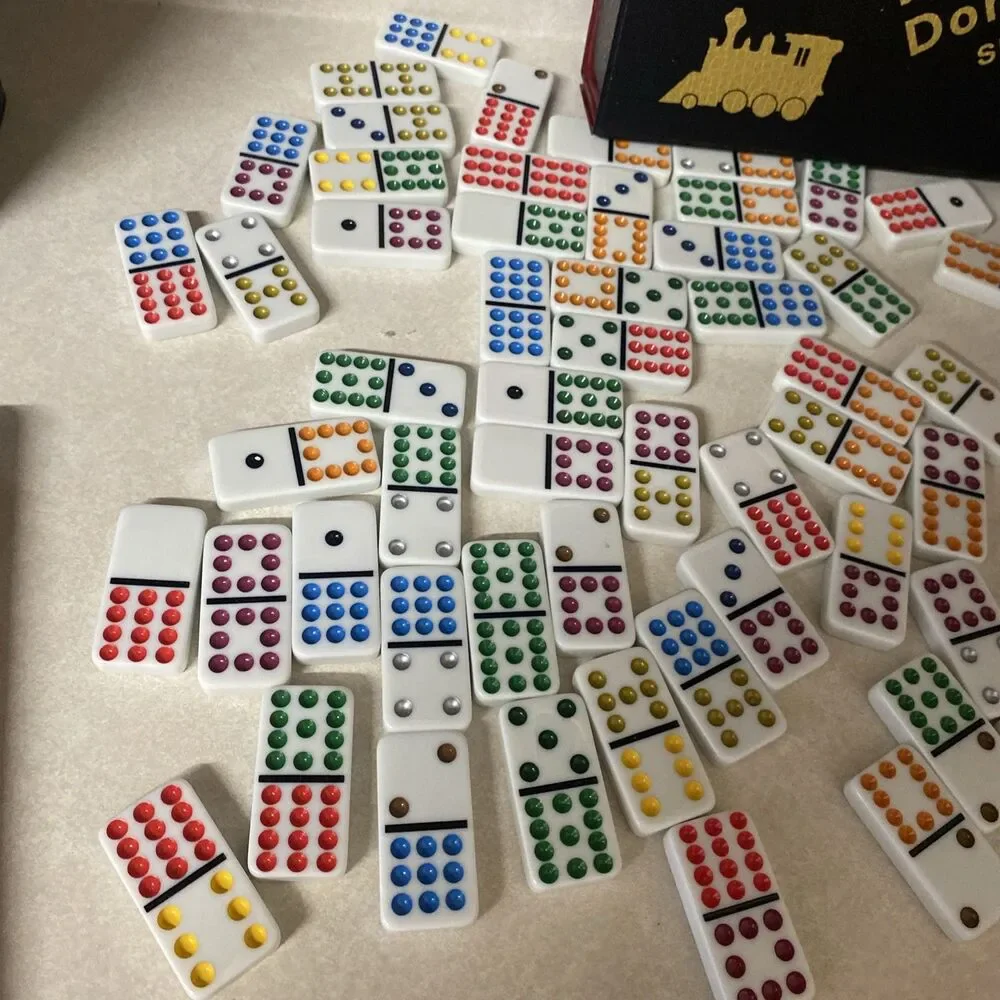 Double 12 Numeral Tiles 2-in-1 Mexican Train Set in Alum Case by CHH TTT